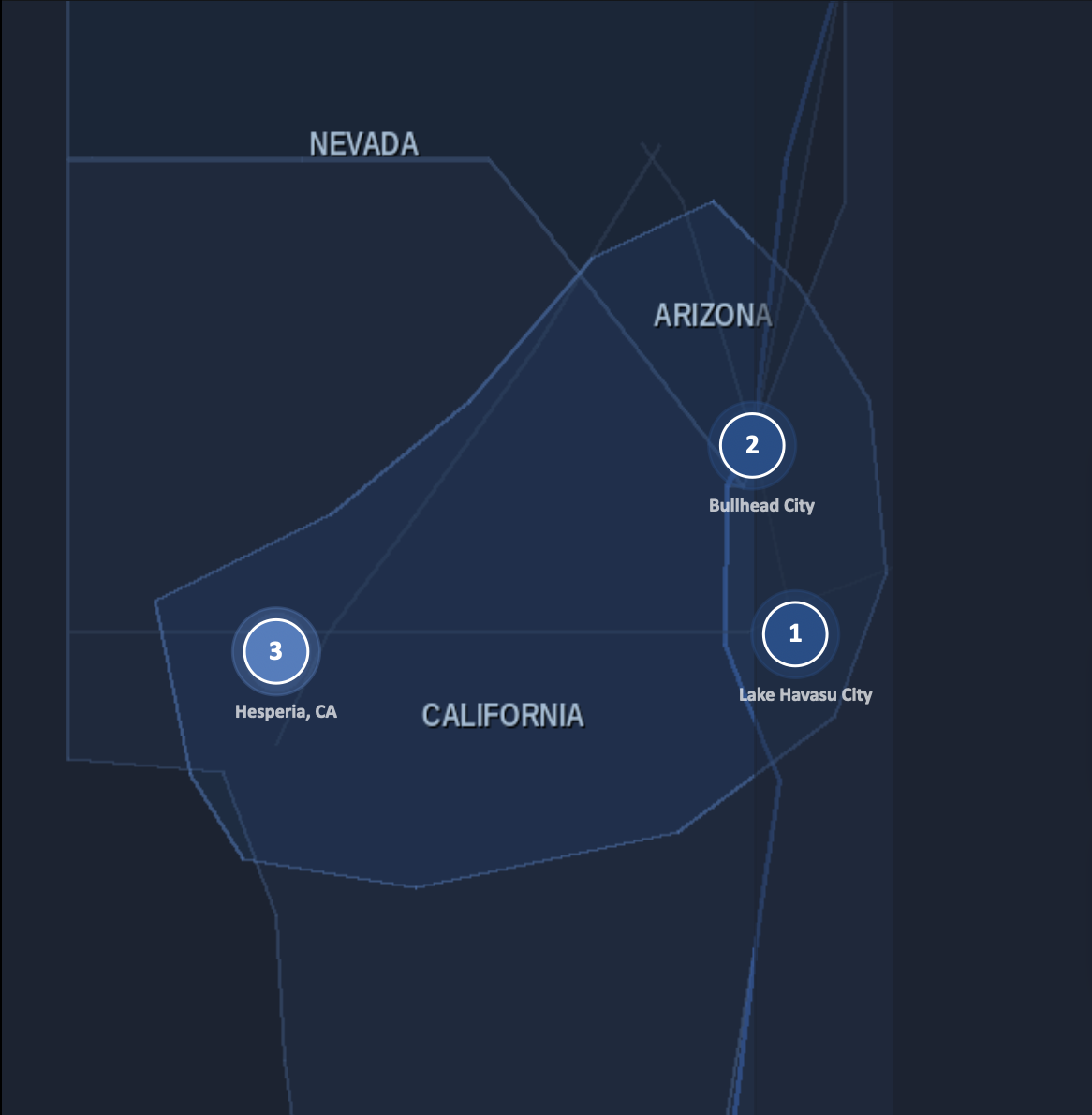 Service area map — Mohave County and Surrounding Area